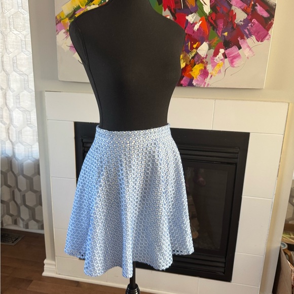 Beautiful Blue Pleated Skater Mini Skirt - Picture 1 of 7